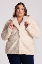 Casaco Feminino Plus Size de Pelo Teddy (Sherpa) - Serena