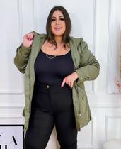 Casaco Feminino Plus Size em Microfibra Verde
