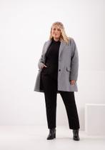 Casaco Feminino Plus Size Lã Batida Alongado Lunender 65116