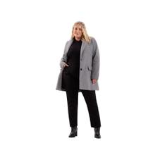 Casaco Feminino Plus Size Lã Batida Lunender by Mais Mulher 65116 Cinza