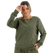 Casaco Feminino Plush Apeluciado Quente Slim Oversized Básic e Casual 10724A - Virtude