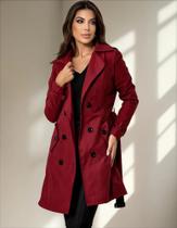 Casaco Feminino Sobretudo Forrado Trench Coat
