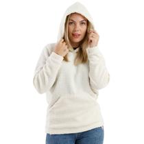 Casaco Feminino Teddy Carneirinho Blusa de Frio Com Capuz e Bolso Canguru Moda Slim Inverno 2825A