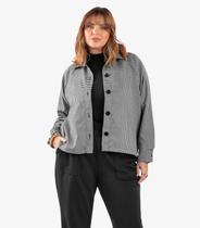 Casaco Feminino Xadrez Plus Size Secret Glam Preto
