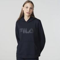 Casaco Fila Letter Feminino Preto com Capuz Casaco Fila Letter Feminino Preto com Capuz