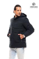 casaco forrado para baixas temperaturas masculino preto - kRAYANE