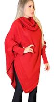 Casaco Frio Tricô Poncho Lindo Feminino Casaco Frio Tricô Poncho Lindo Feminino