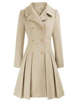 Casaco GRACE KARIN Lapel, trespassado, cáqui claro, 2GG Casaco GRACE KARIN Lapel, trespassado, cáqui claro, 2GG