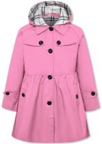 Casaco impermeável Betusline feminino de peito único corta-vento rosa 4-5T