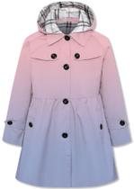 Casaco impermeável Betusline para menina com capuz corta-vento, 4-5 anos, rosa e azul