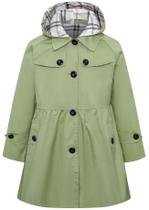 Casaco impermeável Betusline para menina com capuz verde 7-8Y