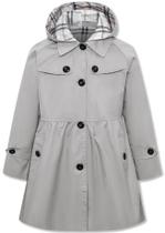 Casaco impermeável Betusline para menina de peito único cinza 6-7 anos