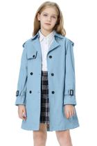 Casaco impermeável feminino Betusline, trespassado, azul, à prova de vento, XL