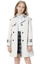 Casaco impermeável feminino Betusline, trespassado, branco, à prova de vento