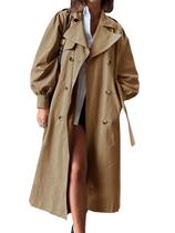 Casaco impermeável feminino Tankaneo, longo, outono, moda, poliéster Casaco impermeável feminino Tankaneo, longo, outono, moda, poliéster