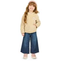 Casaco Infantil Menina Com Capuz Pêlo Fleece Marfim - Angerô Casaco Infantil Menina Com Capuz Pêlo Fleece Marfim - Angerô