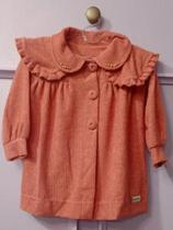 Casaco Infantil Menina Em Cotelê Rosê - Kiki Xodó Casaco Infantil Menina Em Cotelê Rosê - Kiki Xodó