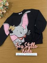 Casaco Infantil Momi Inverno Preto Dumbo Disney