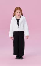 Casaco Infantil Petit Cherie Inverno Pelo Branco Curto