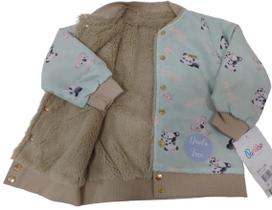 Casaco Jaqueta Dupla Face Bebê Menina Paraiso Inverno 13108 Casaco Jaqueta Dupla Face Bebê Menina Paraiso Inverno 13108