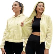 Casaco Jaqueta Peluciado Blusa de Frio Inverno Capuz Ziper COR:VERDE ESCUROTAMANHO:G