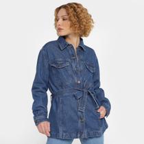 Casaco Jeans Dzarm Amarração Feminino