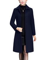 Casaco Jenkoon feminino Wool Trench, casaco longo de inverno, azul marinho Casaco Jenkoon feminino Wool Trench, casaco longo de inverno, azul marinho