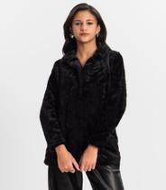 Casaco Juvenil Feminino Pelo Safira Minty Preto