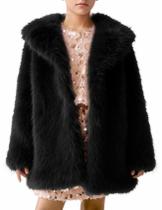 Casaco Kissonic Girls Faux Fur Fluffy Warm Winter Jaqueta preta Casaco Kissonic Girls Faux Fur Fluffy Warm Winter Jaqueta preta
