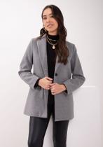 Casaco Lã Batida Alongado Lunender 65599 Casaco Lã Batida Alongado Lunender 65599