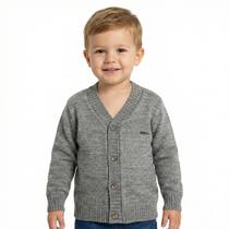 Casaco Liso Tricô Kids Menino Cinza Claro Casaco Liso Tricô Kids Menino Cinza Claro