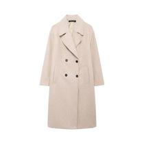 Casaco Longo de Lã Feminino - Vintage, Quente, com Lapela e Bolso Duplo