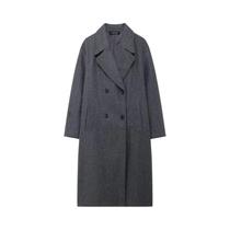 Casaco Longo de Lã Feminino - Vintage, Quente, com Lapela e Bolso Duplo Casaco Longo de Lã Feminino - Vintage, Quente, com Lapela e Bolso Duplo