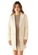 Casaco Longo Feminino Lã Batida Soft Botão Duplo - Casaco Longo Feminino Lã Batida Soft Botão Duplo -