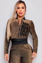 Casaco lurex maxi logo maria gueixa