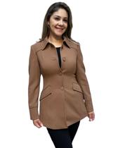 Casaco malise 3/4 com capuz feminino ref: mal4427