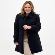 Casaco Malise Médio Plus Size em Lã Batida Feminino Casaco Malise Médio Plus Size em Lã Batida Feminino