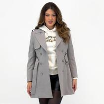 Casaco Malise Trench Coat 7/8 Executive com Cinto Feminino