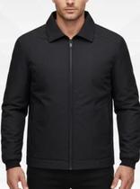 Casaco Masculino Com Fecho de Zíper e Bolso Tamanho G Preto Casaco Masculino Com Fecho de Zíper e Bolso Tamanho G Preto