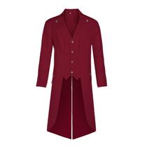 Casaco masculino Costume DZMDIP Steampunk Pirate, vermelho XXL Casaco masculino Costume DZMDIP Steampunk Pirate, vermelho XXL