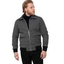 Casaco Masculino De Lã Batida Jaqueta Inverno
