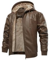 Casaco masculino MANSDOUR de material sintético preto quente com capuz