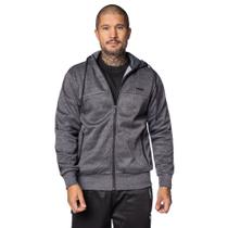 Casaco Masculino Open Shock Malha Dupla Cinza Mescla/Preto