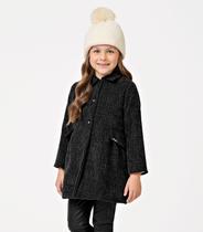 Casaco Menina Infantil Tweed Trick Nick Preto Casaco Menina Infantil Tweed Trick Nick Preto