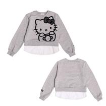 Casaco Menina Momi em Moletom Hello Kitty na cor Cinza Tamanho:8 Casaco Menina Momi em Moletom Hello Kitty na cor Cinza Tamanho:8