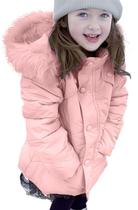 Casaco Miss Bei Girls Puffer Down Winter Jaqueta com capuz de pele de 140 cm