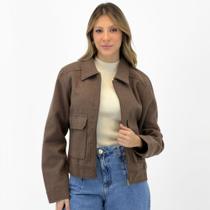 Casaco Mochine Curto em Lã Batida Feminino Casaco Mochine Curto em Lã Batida Feminino