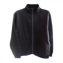 Casaco moletom aberto gola alta preto gg - basic+ Casaco moletom aberto gola alta preto gg - basic+