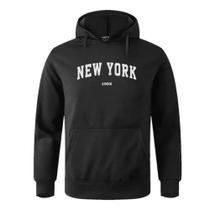 Casaco Moletom Blusa com Capuz New York 199X Preto Casaco Moletom Blusa com Capuz New York 199X Preto