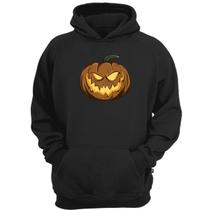 Casaco moletom c/ bolso abobora de halloween jack o lantern